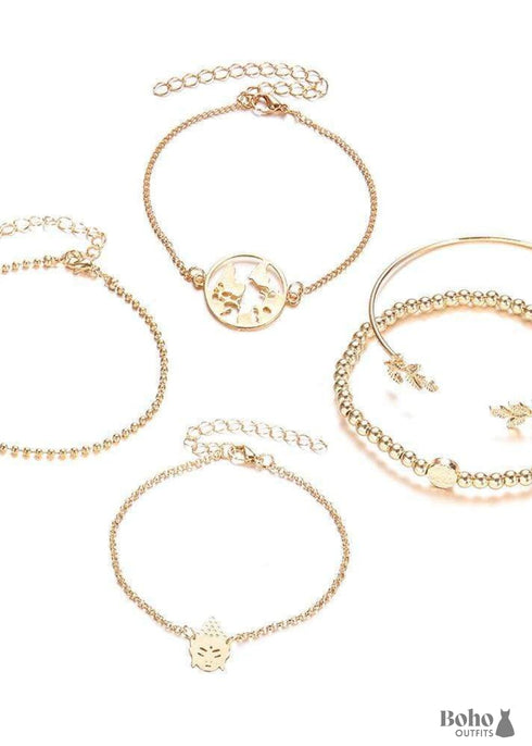 Pulseras Boho de Oro Tierra y Naturaleza Lauren